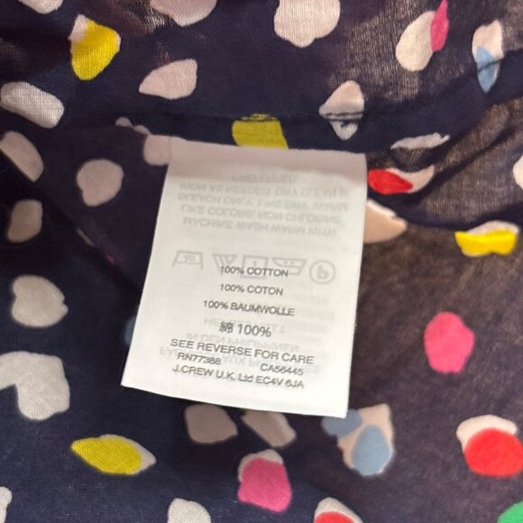 J. Crew Womens Off-The-Shoulder Smocked Top Size 2 Multicolor Dot Print - Picture 4 of 7